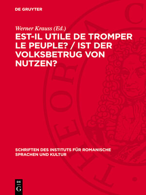 cover image of Est-il utile de tromper le peuple? / Ist der Volksbetrug von Nutzen?